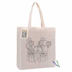 branded Colouring Calico Bag with Gusset, from our range of promotional Cotton & Calico Tote Bags