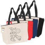 branded Colouring Calico Zip Shopper, from our range of promotional Cotton &amp; Calico Tote Bags