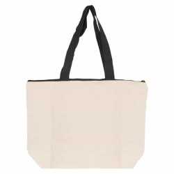 branded Colouring Calico Zip Shopper, from our range of promotional Cotton & Calico Tote Bags