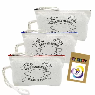 branded Colouring Canvas Cosmetic Bag, from our range of promotional Cotton & Calico Tote Bags