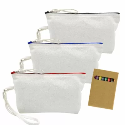 branded Colouring Canvas Cosmetic Bag, from our range of promotional Cotton & Calico Tote Bags