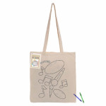 branded Colouring Long Handle Calico Shopper, from our range of promotional Cotton &amp; Calico Tote Bags