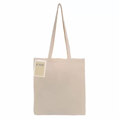 branded Colouring Long Handle Calico Shopper, from our range of promotional Cotton & Calico Tote Bags
