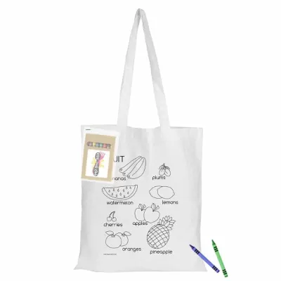 branded Colouring White Calico Bag No Gusset, from our range of promotional Cotton & Calico Tote Bags