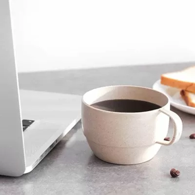 branded Vetto Wheat Straw Coffee Cup 300ml, from our range of promotional Coffee Mugs