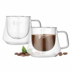 branded Diamond Glass Coffee Cup 230ml, from our range of promotional Reusable Coffee Cups - Glass