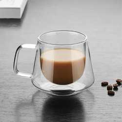 branded Diamond Glass Coffee Cup 230ml, from our range of promotional Reusable Coffee Cups - Glass