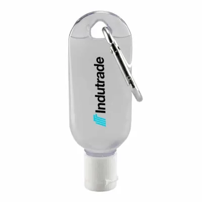 branded 30ml Gel Hand Sanitiser with Carabiner, from our range of promotional Branded Hand Sanitisers