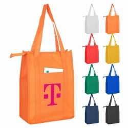 branded Non Woven Cooler Bag with Top Zip Closure, from our range of promotional Non Woven Tote Bags