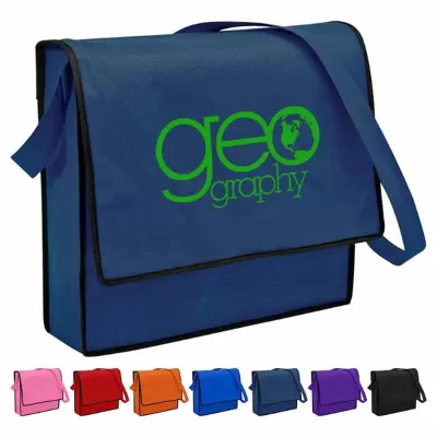 branded Non Woven Flap Satchel, from our range of promotional Non Woven Tote Bags