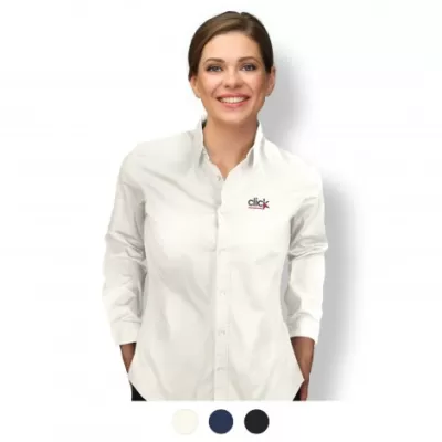 branded TRENDSWEAR Parker Womens Poplin Shirt, from our range of promotional Ladies Corporate Shirts
