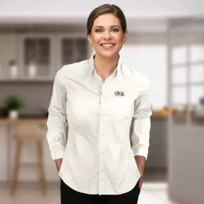 branded TRENDSWEAR Parker Womens Poplin Shirt, from our range of promotional Ladies Corporate Shirts