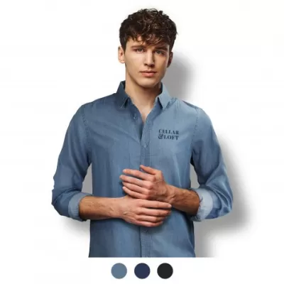 branded TRENDSWEAR Chester Mens Denim Shirt, from our range of promotional Men's Corporate Shirts