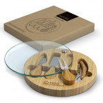 Cheese Sets  - Glass &amp; Bamboo Cheese Board