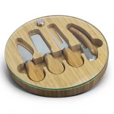 branded Glass & Bamboo Cheese Board, from our range of promotional Cheese Sets