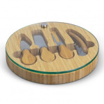 Cheese Sets  - Glass &amp; Bamboo Cheese Board