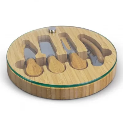 branded Glass & Bamboo Cheese Board, from our range of promotional Cheese Sets