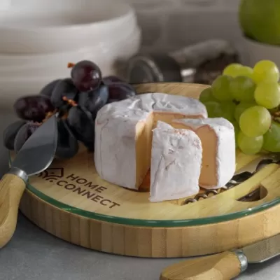 branded Glass & Bamboo Cheese Board, from our range of promotional Cheese Sets