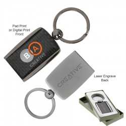 branded The Carbon Fibre Keychain, from our range of promotional Metal Keyrings