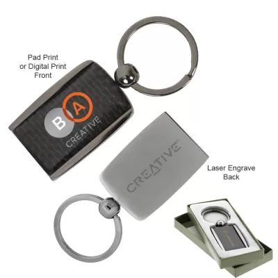 branded The Carbon Fibre Keychain, from our range of promotional Metal Keyrings