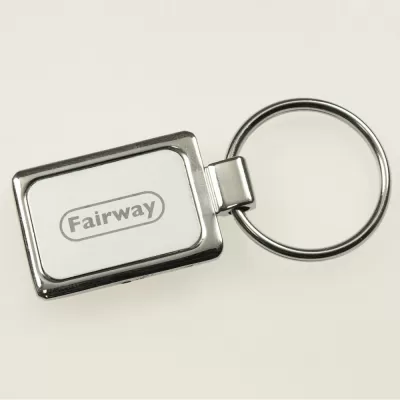 branded Accent Rectangular Keychain, from our range of promotional Metal Keyrings