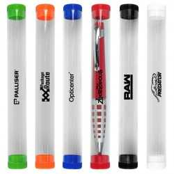branded Clear Presentation Tube, from our range of promotional Packaging for Pens