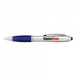 Plastic Promotional Pens - Silver Grenada Stylus Plastic Pen