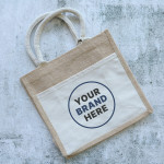 Jute Shopping &amp; Tote Bags  - Jim Jam Jute Tote Bag