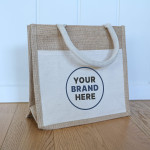 Jute Shopping &amp; Tote Bags  - Jim Jam Jute Tote Bag