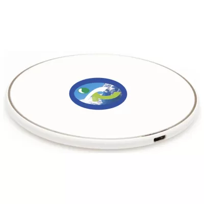 branded Axis Round Wireless Charging Dock, from our range of promotional Phone & Tablet Chargers