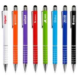 branded Malibu Stylus Pen, from our range of promotional Metal Promotional Pens