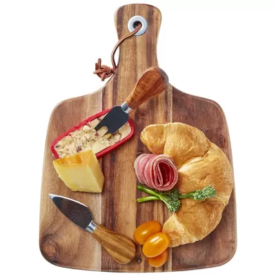 branded Acacia Cheeseboard & Knife Set, from our range of promotional Cheese Sets