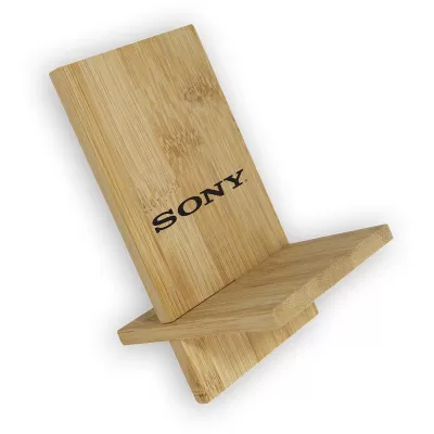branded Groove Bamboo Phone Stand, from our range of promotional Phone Accessories