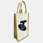 Jute Shopping &amp; Tote Bags  - Jute Double Wine Bag