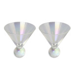 Printed Glasses &amp; Tumblers  - Aura Iridescent Martini Glasses