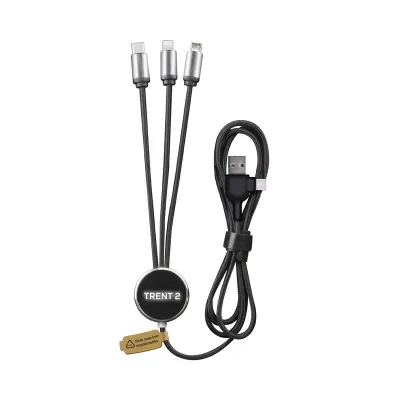 branded Trent II LED Charge Cable, from our range of promotional USB Hubs & Cables
