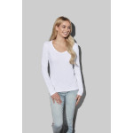 branded Stedman Womens Claire V-neck Long Sleeve T-Shirt, from our range of promotional Ladies Promotional T Shirts