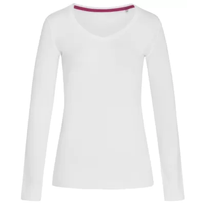 branded Stedman Womens Claire V-neck Long Sleeve T-Shirt, from our range of promotional Ladies Promotional T Shirts