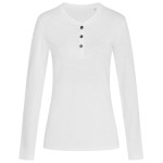 branded Stedman Womens Sharon Henley Long Sleeve T-Shirt, from our range of promotional Ladies Promotional T Shirts