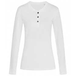 branded Stedman Womens Sharon Henley Long Sleeve T-Shirt, from our range of promotional Ladies Promotional T Shirts
