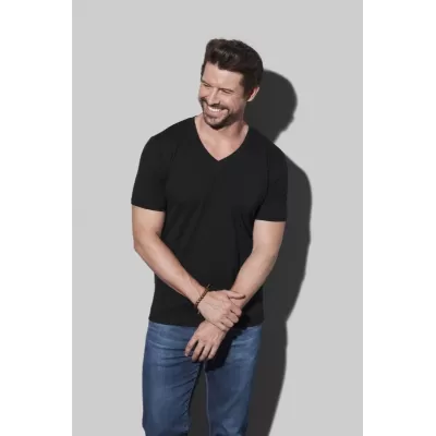 branded Stedman Mens Dean Deep V-neck T-Shirt, from our range of promotional Men's Promotional T Shirts