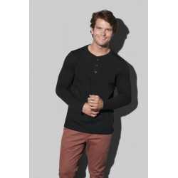 branded Stedman Mens Shawn Henley Long Sleeve T-Shirt, from our range of promotional Men's Promotional T Shirts
