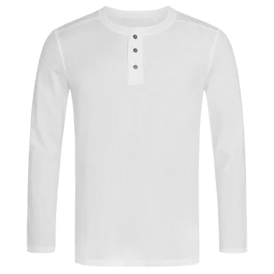 branded Stedman Mens Shawn Henley Long Sleeve T-Shirt, from our range of promotional Men's Promotional T Shirts