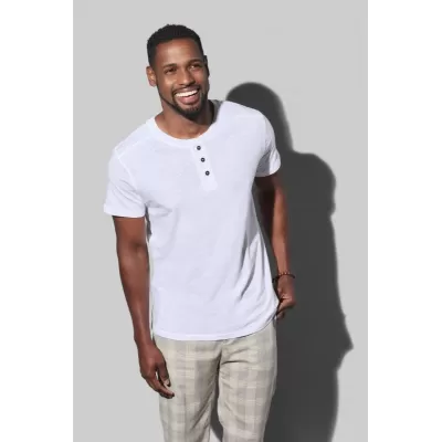 branded Stedman Mens Shawn Henley T-shirt, from our range of promotional Men's Promotional T Shirts
