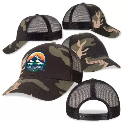 branded Black Camo Trucker Cap, from our range of promotional Caps