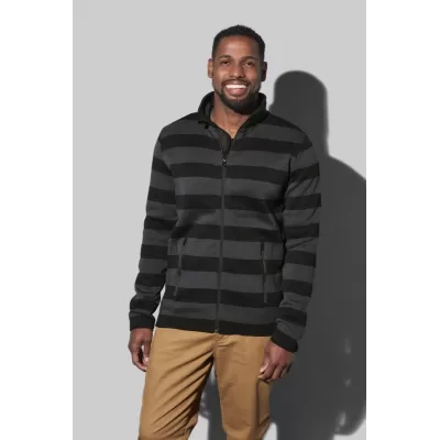 branded Stedman Mens Active Striped Fleece Jacket, from our range of promotional Fleece Tops