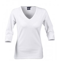 branded James Harvest Lynn Womens V-Neck 3/4 T-Shirt, from our range of promotional Ladies Promotional T Shirts