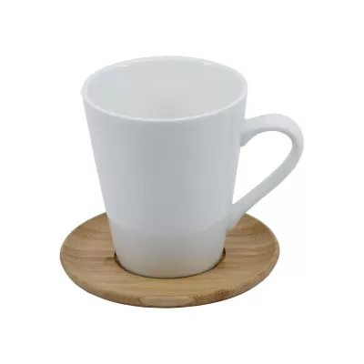 branded Carmel Vee Mug & Saucer Set, from our range of promotional Coffee Mugs