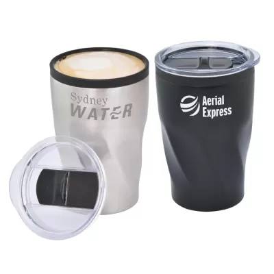 branded Cyclone 350ml Double Wall Mug, from our range of promotional Travel Mugs