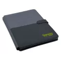 branded Impact A4 Portfolio, Black/Charcoal, from our range of promotional Non Leather Compendiums